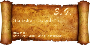 Stricker István névjegykártya